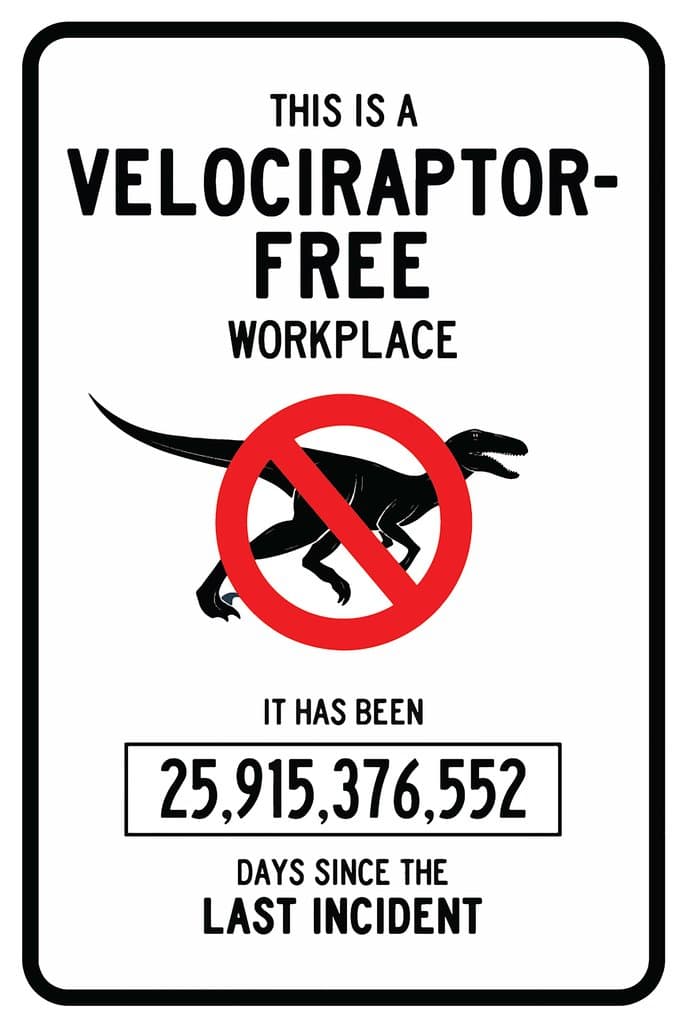 Velociraptor Free Workplace Funny Dinosaur Poster For Kids Room Dino Pictures Bedroom Dinosaur Decor Dinosaur Pictures For Wall Dinosaur Wall Art Cool Wall Art Print Poster 12x18