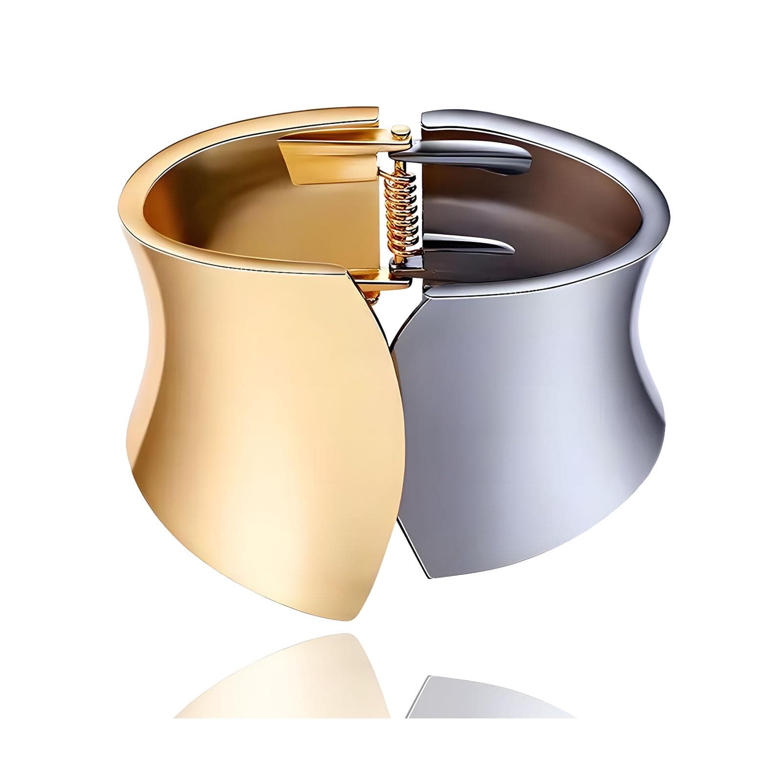 YBMYCM Wide Cuff Chunky Gold Bracelets for Women Open Cuff Bangles Adjustable Wrist Cuff Bracelets for Women