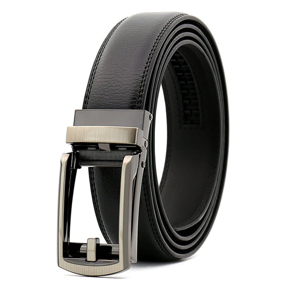 ChemstarMen's Dress Comfort Genuine Click Belt，Adjustable Perfect Fit Leather Belt 27-46 "