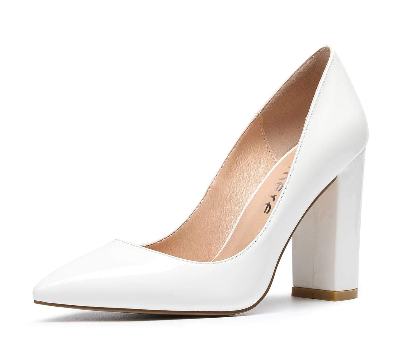 Castamere Women's Block Heels Pointed Toe Slip-On Court Shoes 4IN Heeled Pumps