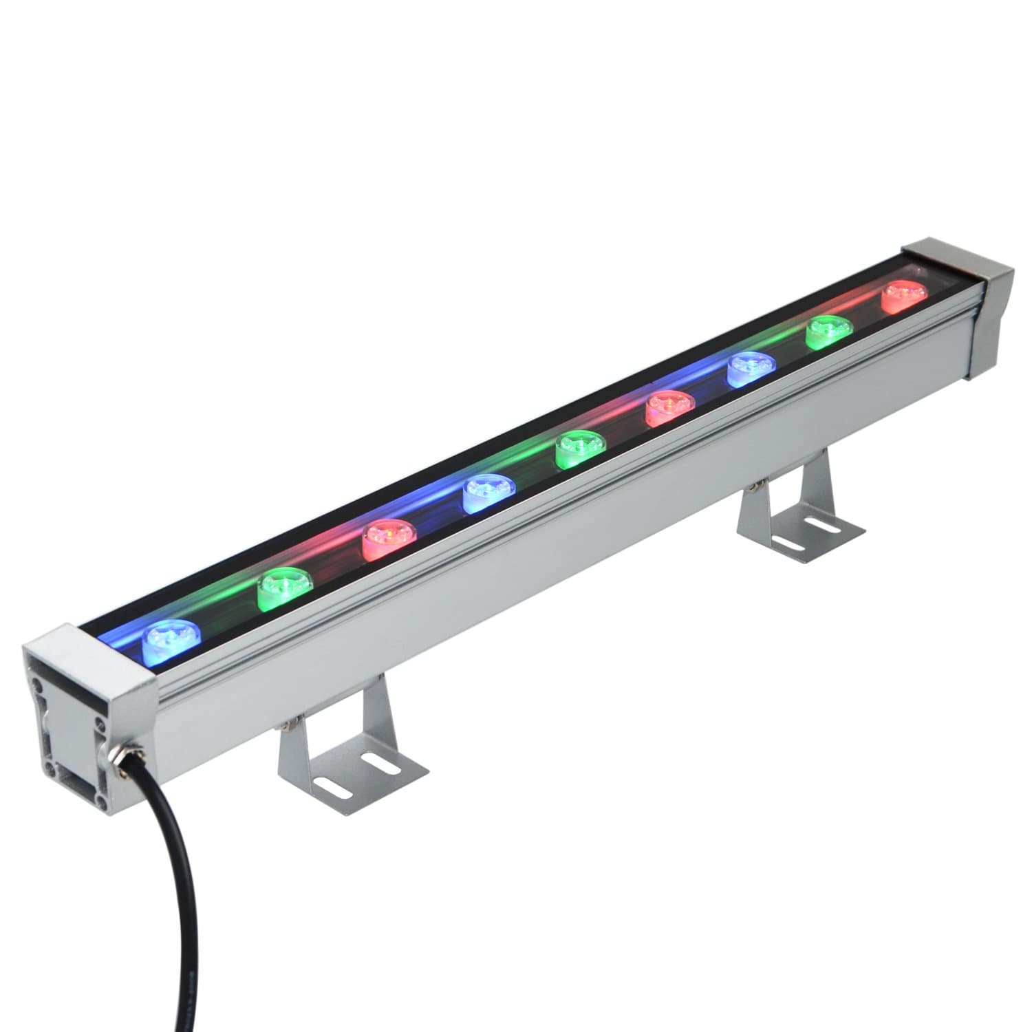 9W LED Wall Washer Light RGB Color Changing Linear Flood Spot Lighting Bar Architectural Outdoor Lighting IP65 AC85-265V 30 Degree