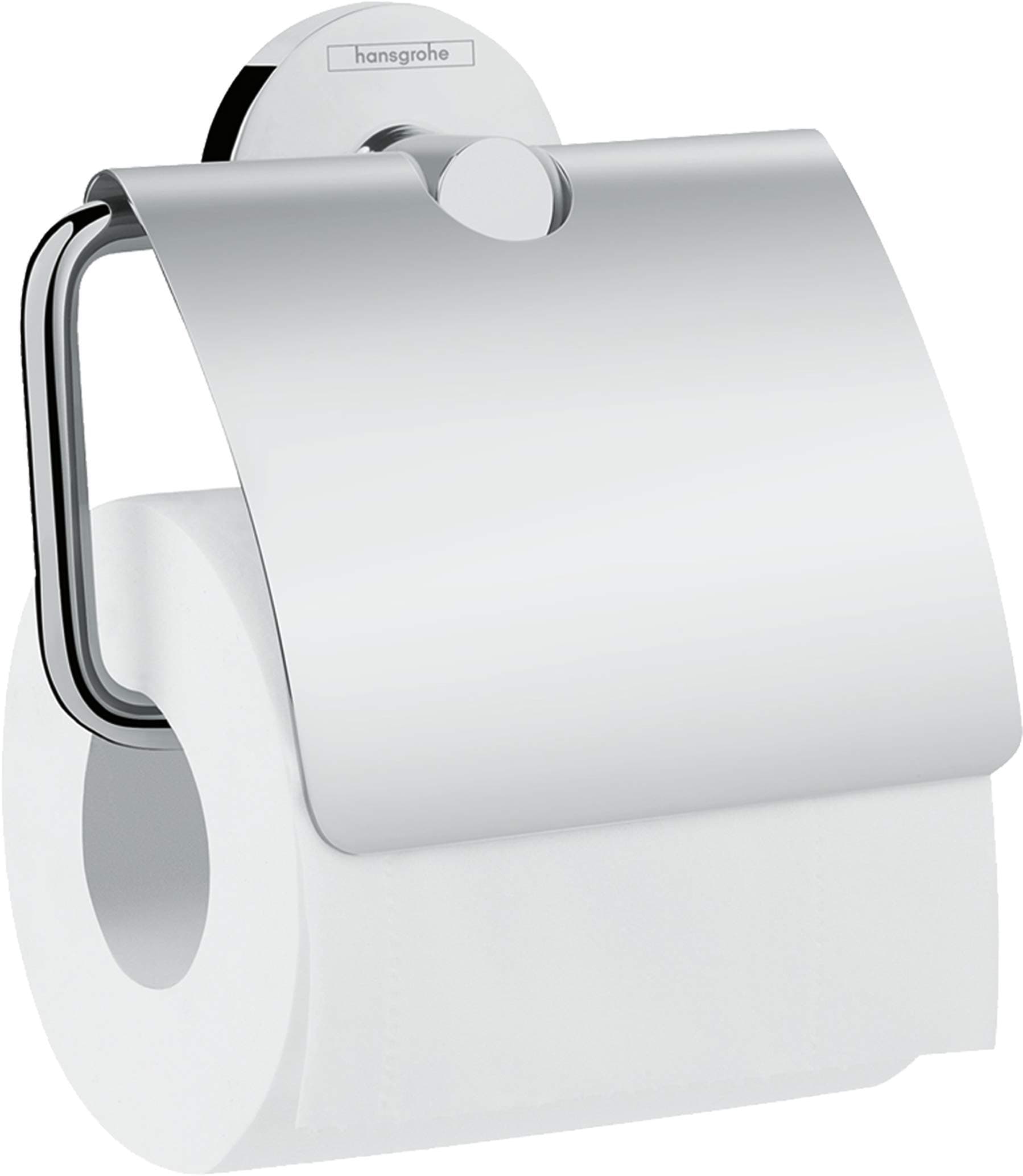 hansgrohe Toilet Paper Holder with Cover 5-inch Toilet Paper Holder in Chrome, 41723000