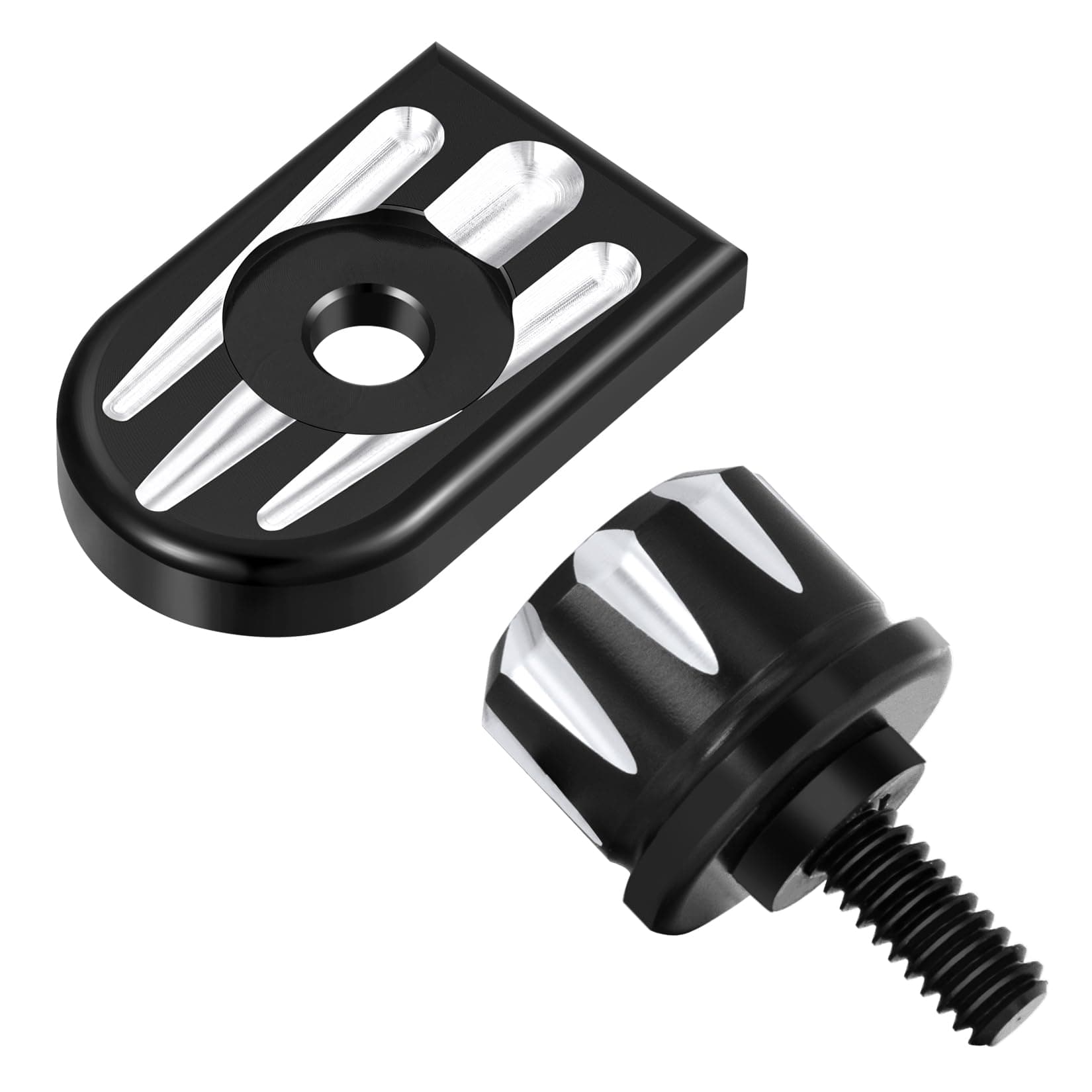 Amazicha Seat Bolt Screw Cover Tab Mount Knob Black Kit Compatible for Harley