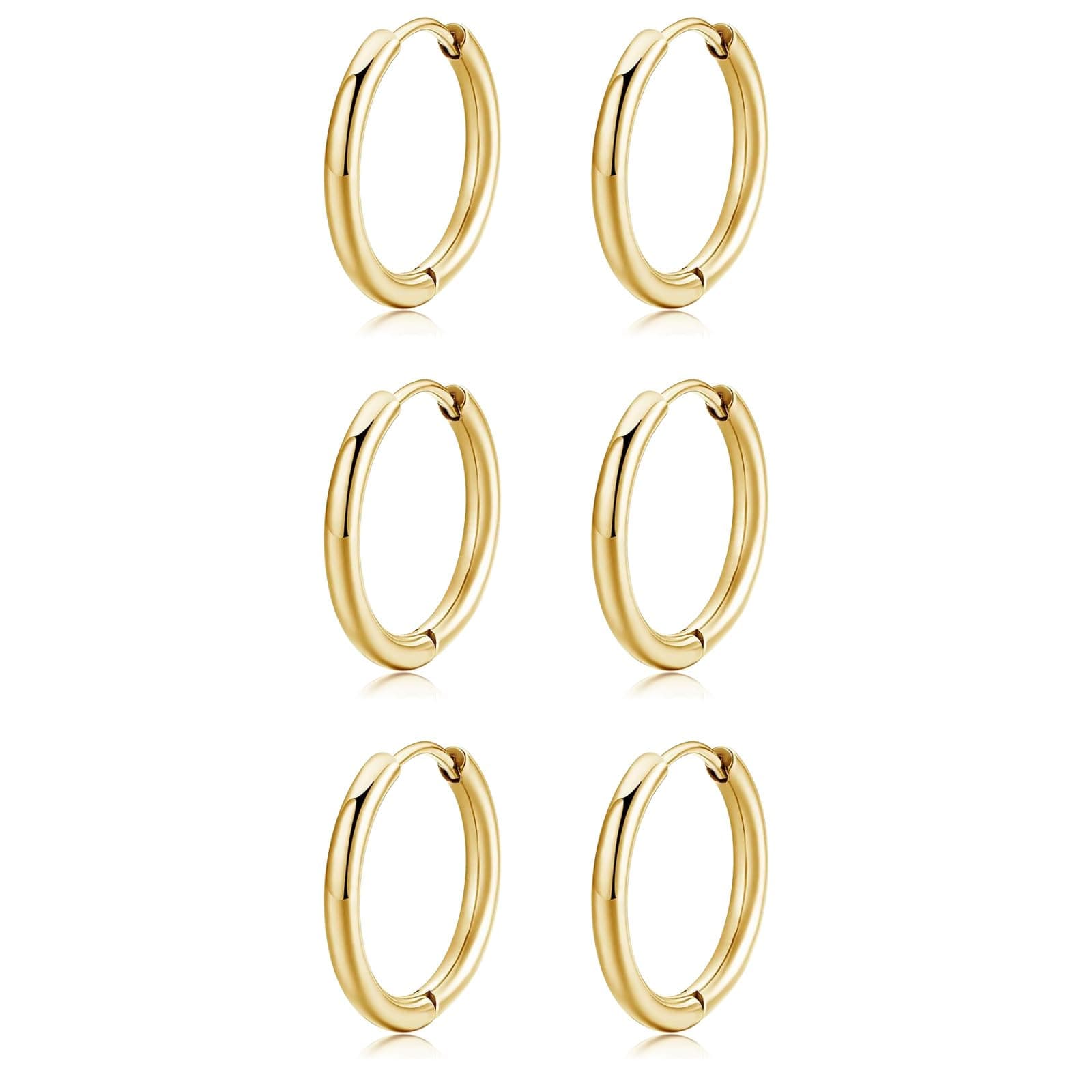 Huggie Hoop Earrings Small Hypoallergenic 14K Gold Plated Huggie Earrings For Women Simple Huggie Stud Earrings