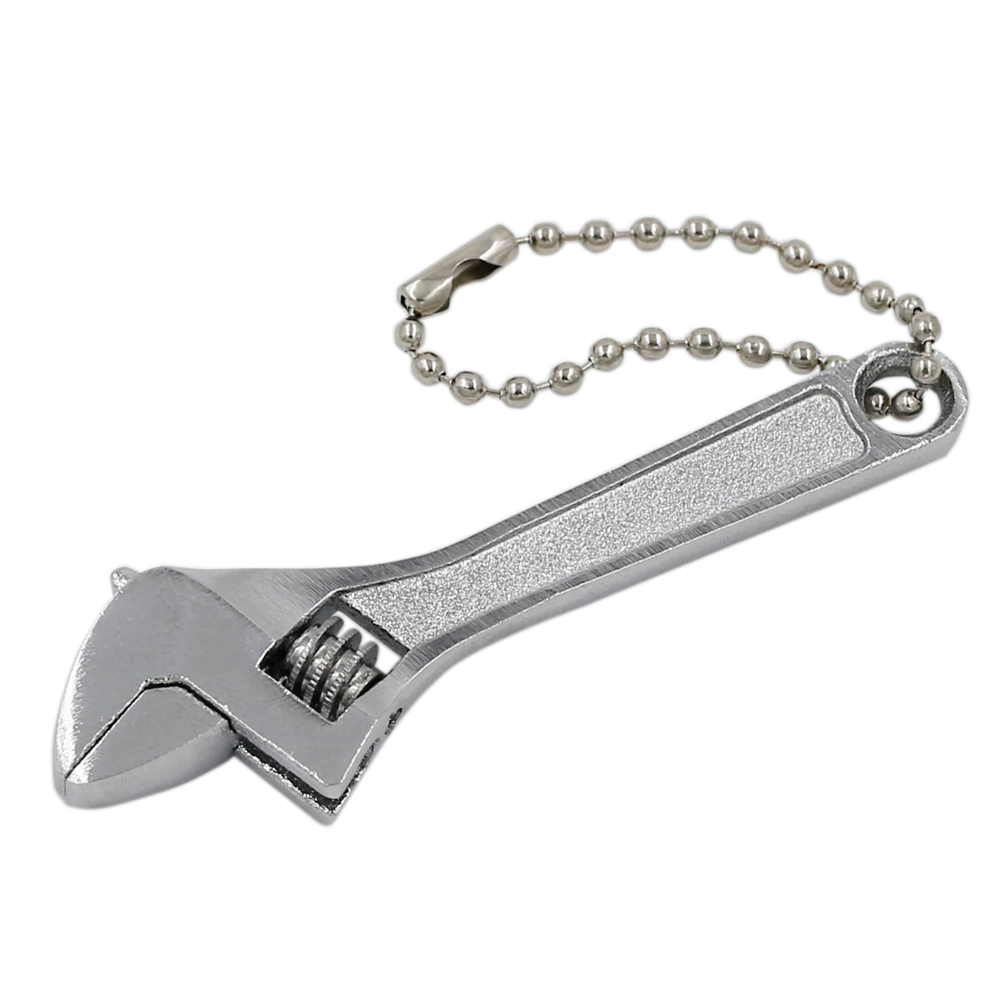 2.5 inch Tiny Adjustable Wrench, 2.5" Mini Size Adjustable Spanner, Silver Nut Wrench Tool, Jaw Capacity 0~10mm