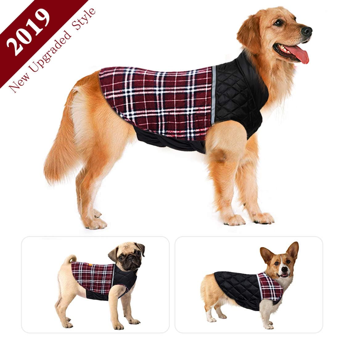 Dog Jacket Winter Dog Coat Warm Dog Sweater Waterproof Dog Clothes Reflective Dogs Apparel 2019 Dog Vest Reversible Dogs Cold Weather Coats for Small Medium Large Dog (S M L XL XXL)