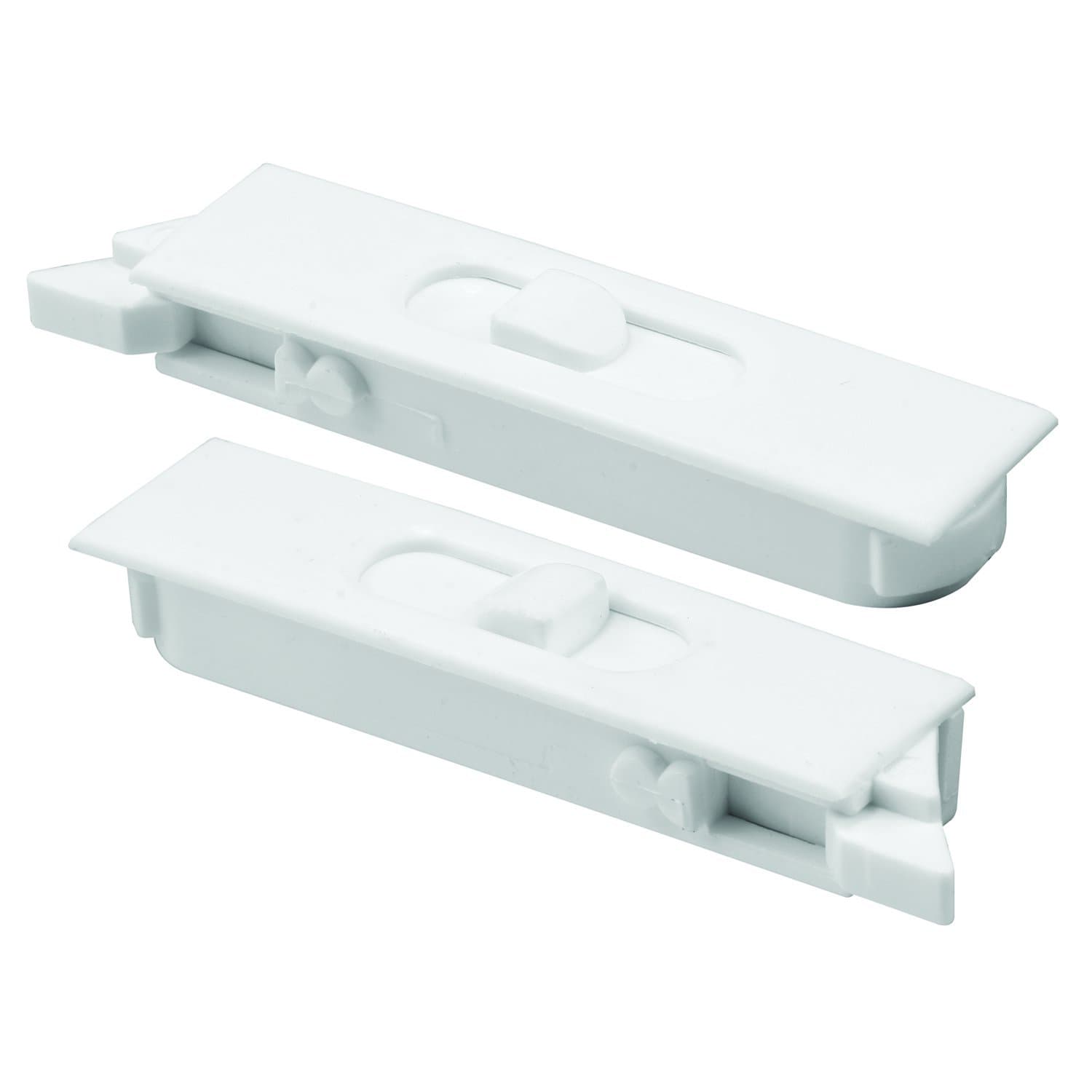 Prime-Line F 2749 Tilt Latch Pair, White Plastic Construction, Spring-Loaded, Snap-In (1 Pair)