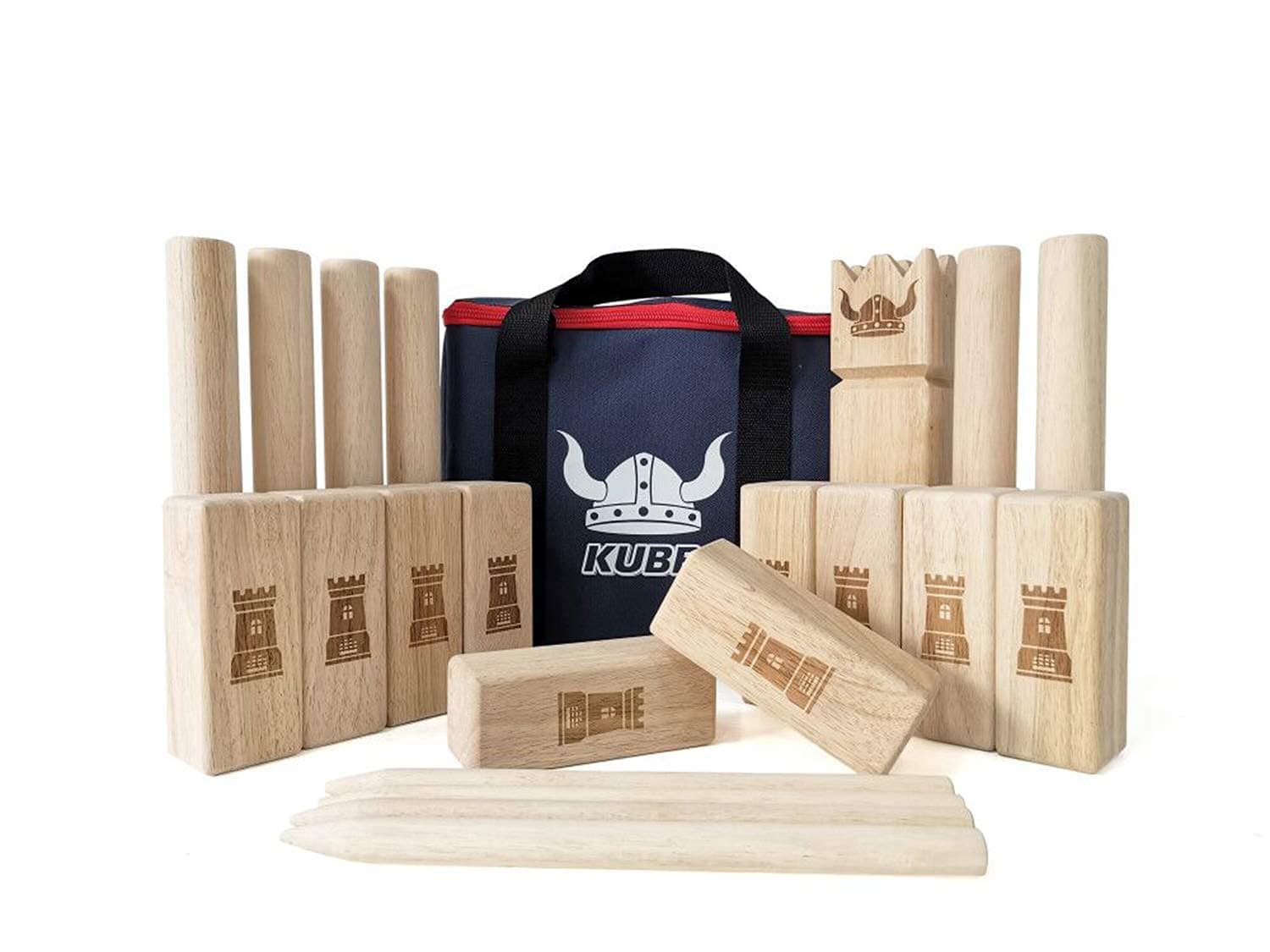 JAMK Kubb Wooden Giant Viking Throwing Outdoor Games Rubber Wood