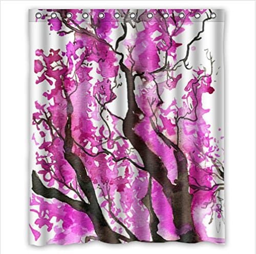 beautiful Cherry blossom tree,Japan Cherry blossom art 100% Polyester Shower Curtain (60" wide x 72" long)