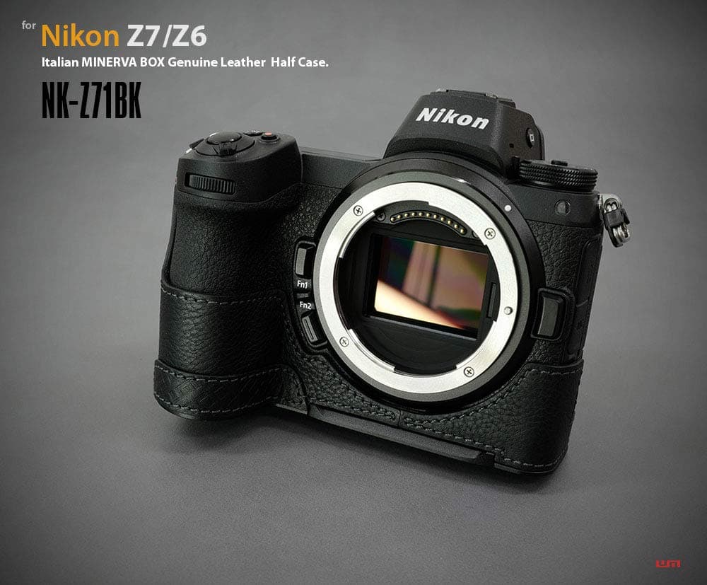 Lim's Design NK-Z71BK Metal Grip Genuine Leather Camera Half Case for Nikon Z7 / Z6, Black