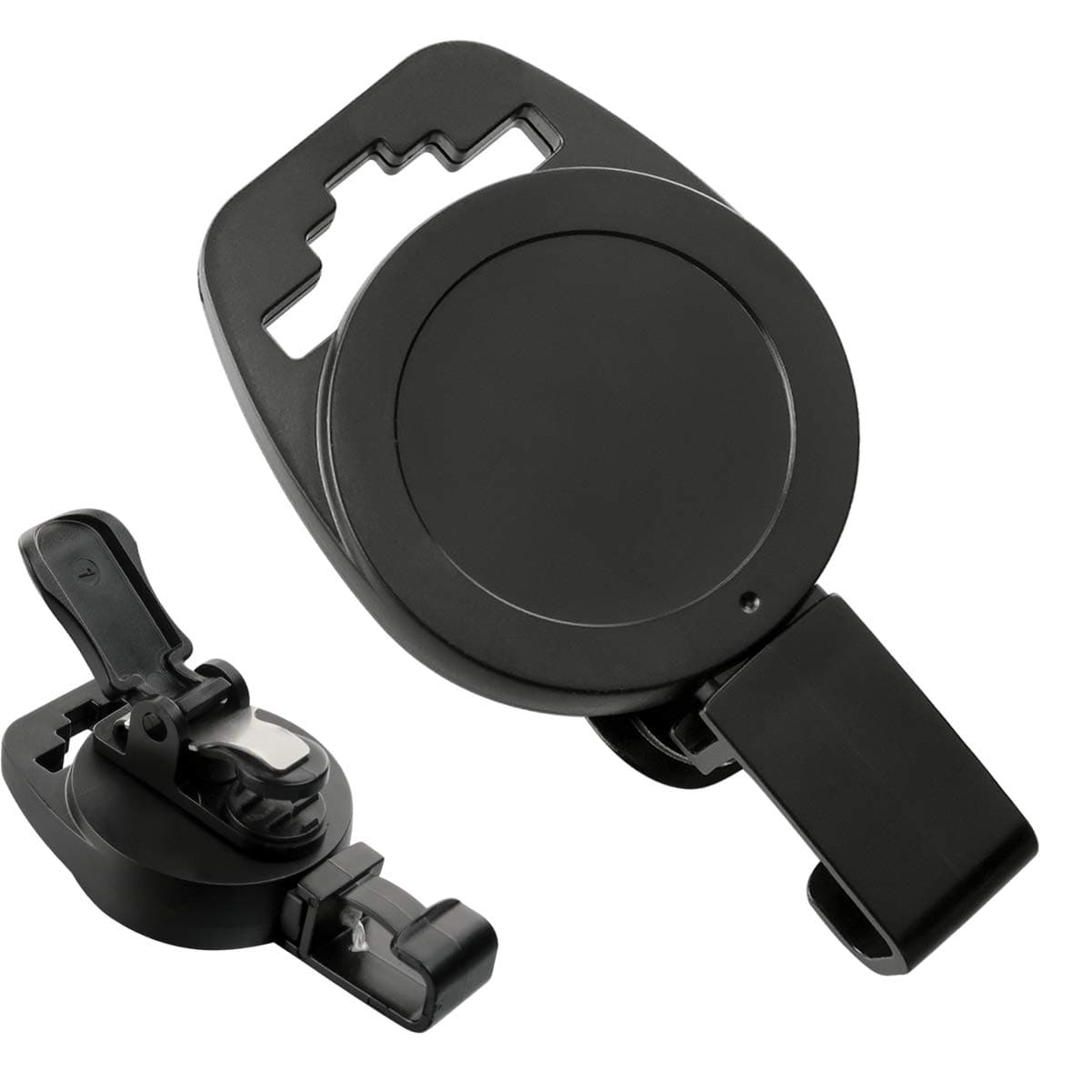 2 Pack - MRI Safe Badge Reels - Retractable Badge Holder Clips - Made of Plastic & Non-Ferrous Metal - I'd Reels Extending Lanyards for Nurse & MRI Tech Name Tag Badges by Specialist ID(Black)