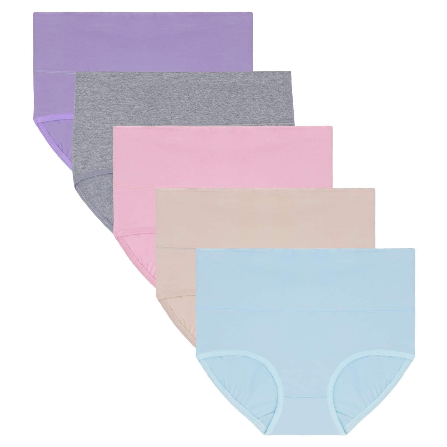 Yinhua Women's High Waist Cotton Underwear Tummy Control Period Multipack