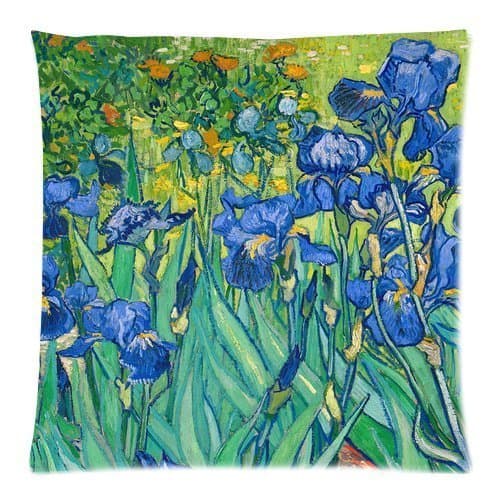 Irises in the Garden by Vincent Van Gogh Twin Side Zippered Cushion Case,Pillowcase,cushion cover 18X18 Inch