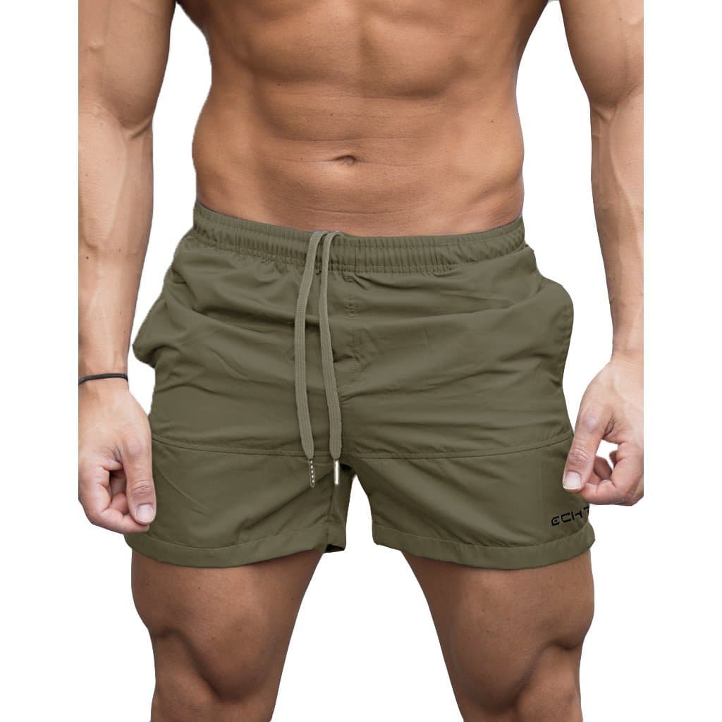 ECHT Repel Shorts Khaki V2 Running Lifting Bodybuilding Tight Fitted Workout Athletic