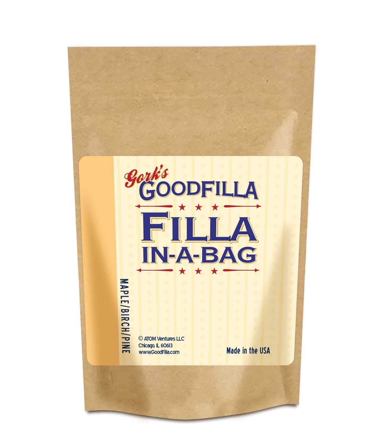 Wood Grain Filler & Putty Powder - Innovative Formula - Filla-in-A-Bag - Maple/Beech/Pine-12 oz by Goodfilla | Repairs, Finishes & Patches | Paintable, Stainable, Sandable & Quick Drying | Zero Waste