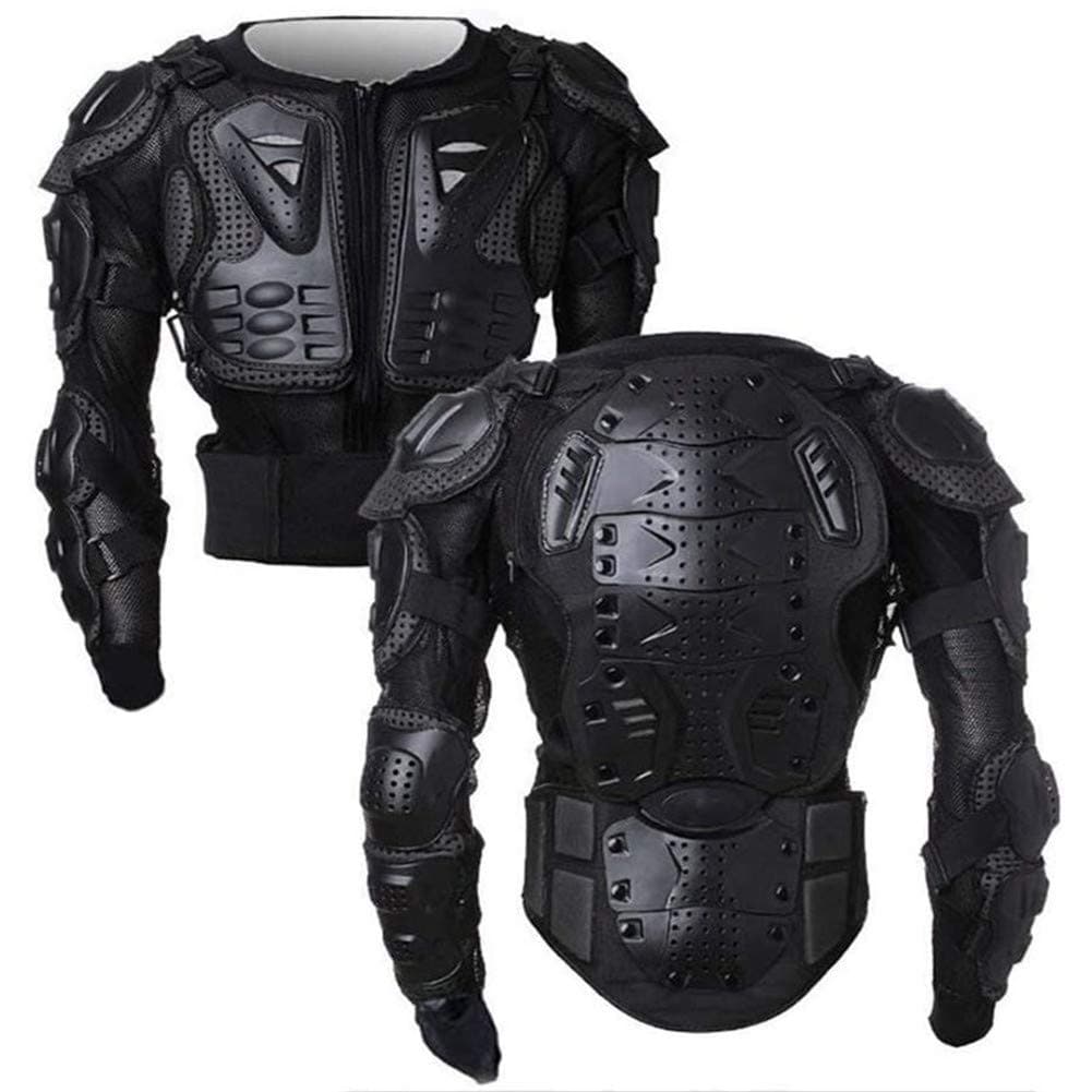 Motorcycle Motorbike Full Body Armor Armour Protective Gear Jacket Street Sport Motocross ATV Guard MTB Racing Shirt Jacket Protector with Chest Back Protection for Men (black,XXL)