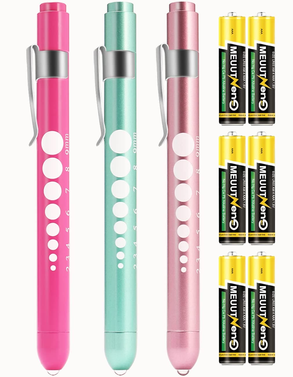 MEUUT 3 Pack Pen Lights for Nurses with 6 Batteries – Medical Penlights Nurse Accessories for Work, Perfect Nursing Student Essentials Medical Supplies for Nurses Doctors EMT Trauma