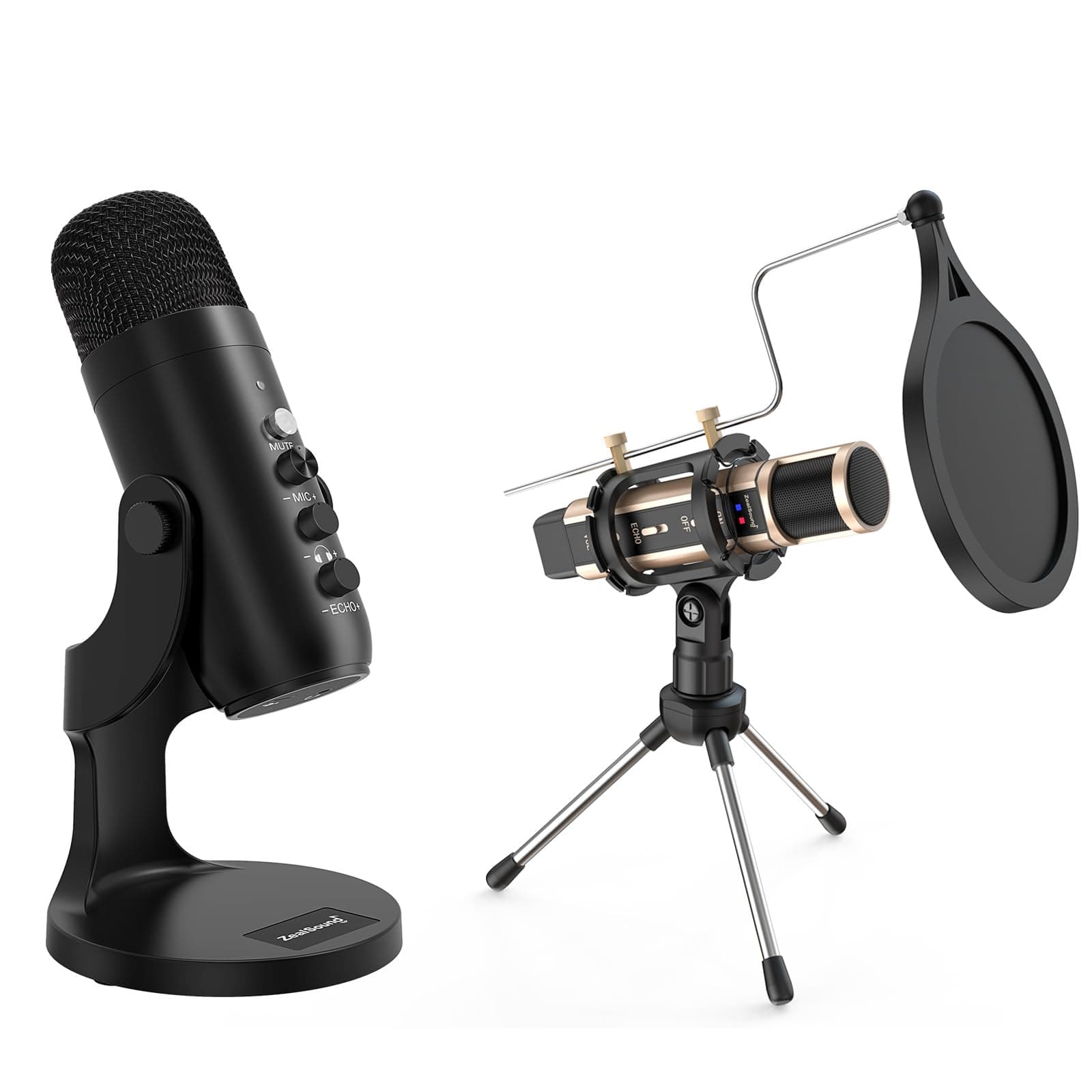 ZealSoundk66 + k08 Gold Microphone Bundle