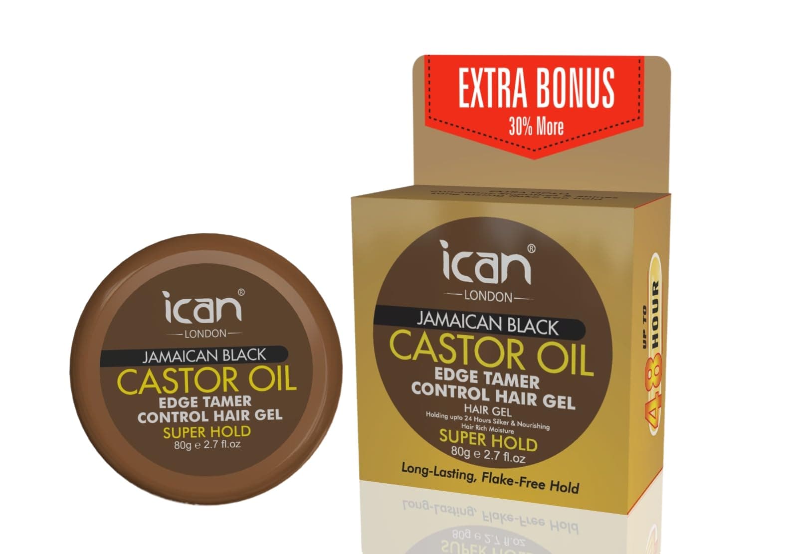 Jamaican Black Castor Oil Edge Control Hair Gel Super Hold 80g