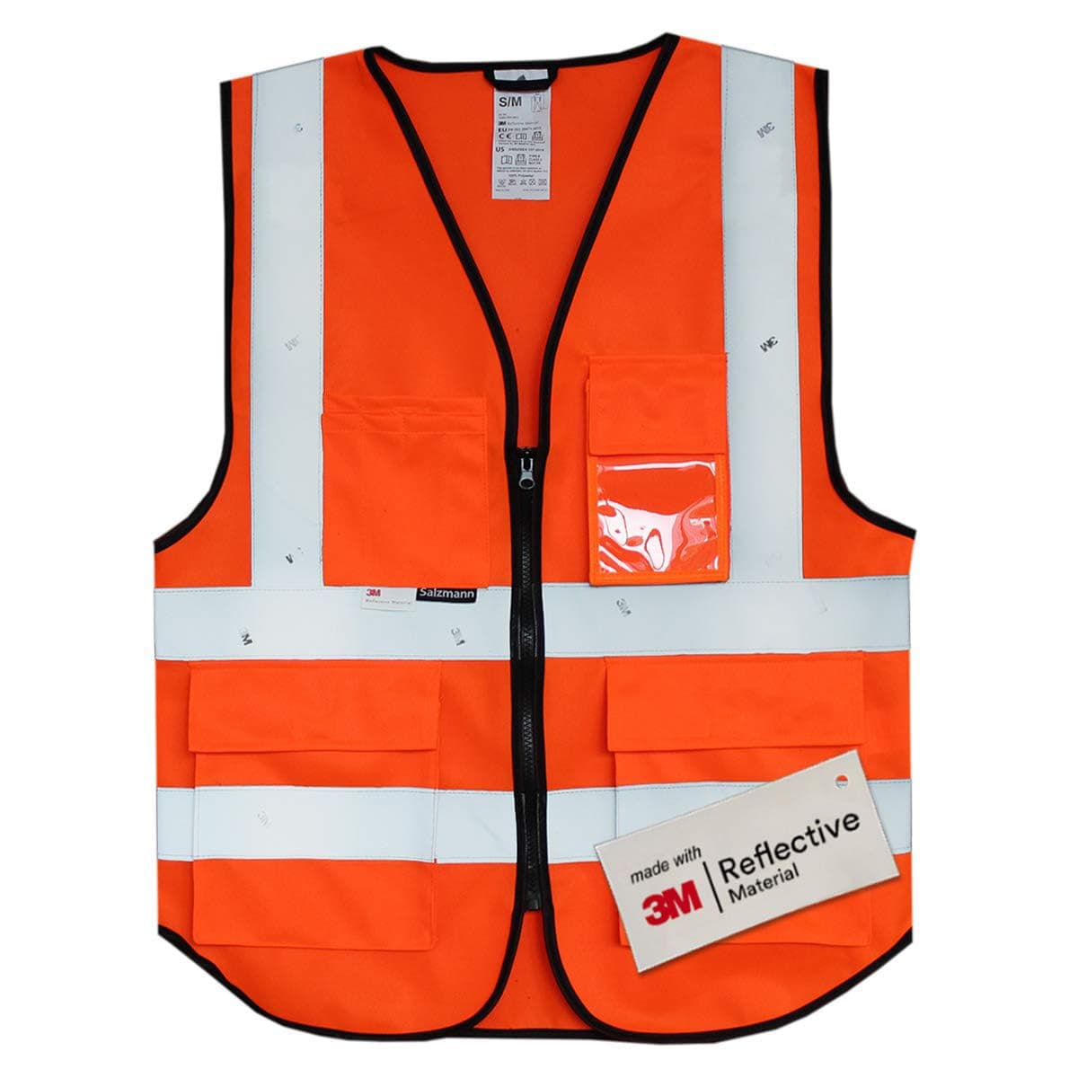 Salzmann Hi Vis Safety Vest | 5 Colours & 5 Sizes | Unisex High Visibility Reflective Vest | Made with 3M Reflective Material
