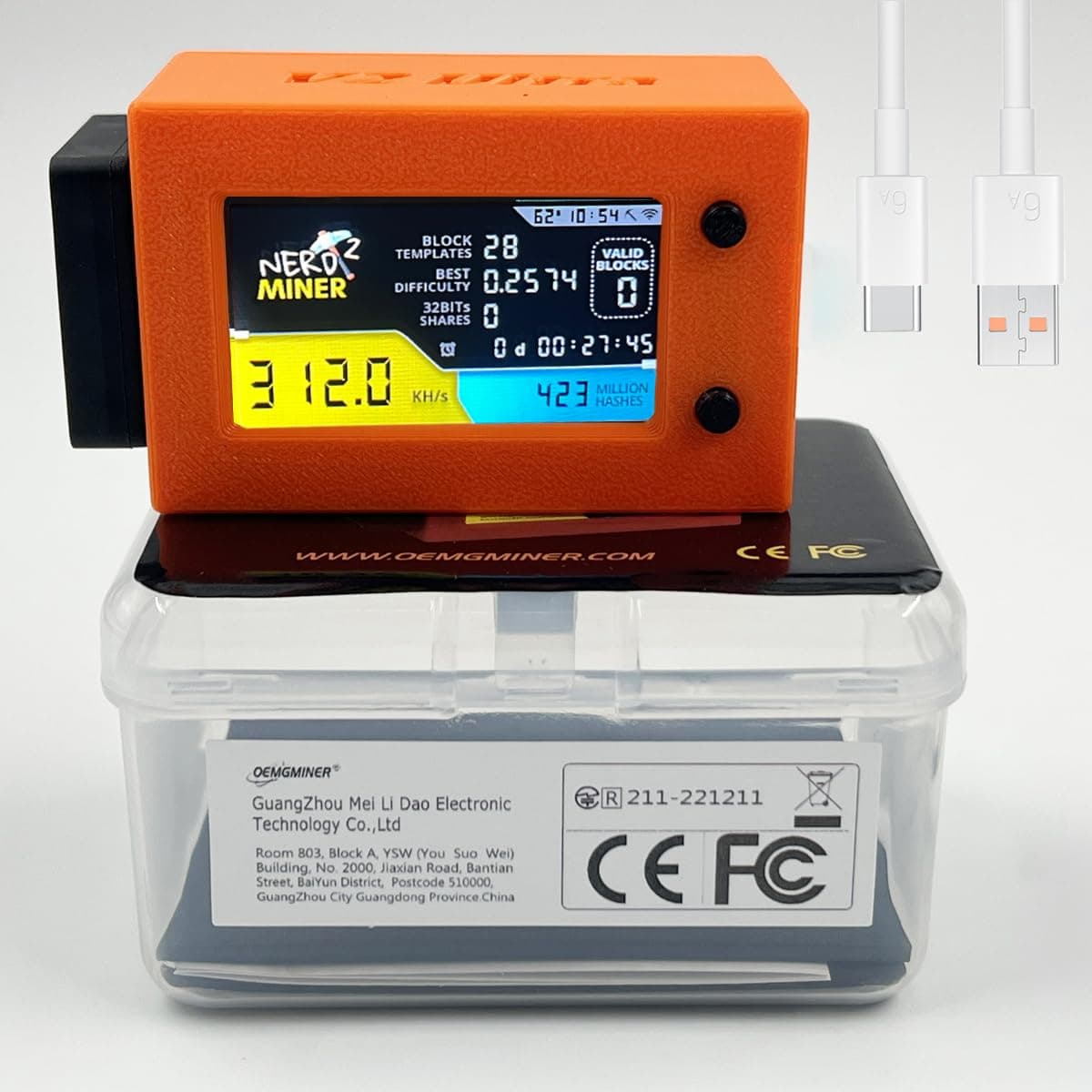 NerdMiner V2 Ultra 250KH/S Trump Edition T Display S3 Bitcoin Miner with Low Power Consumption Crypto with Fan by OEMGMINER