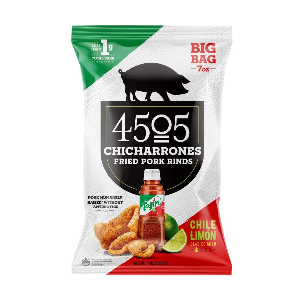 Tajin, Chicharrones, Fried Pork Rinds, Keto Certified, Family Size Bag, 14 Servings, 7 Ounce Bag