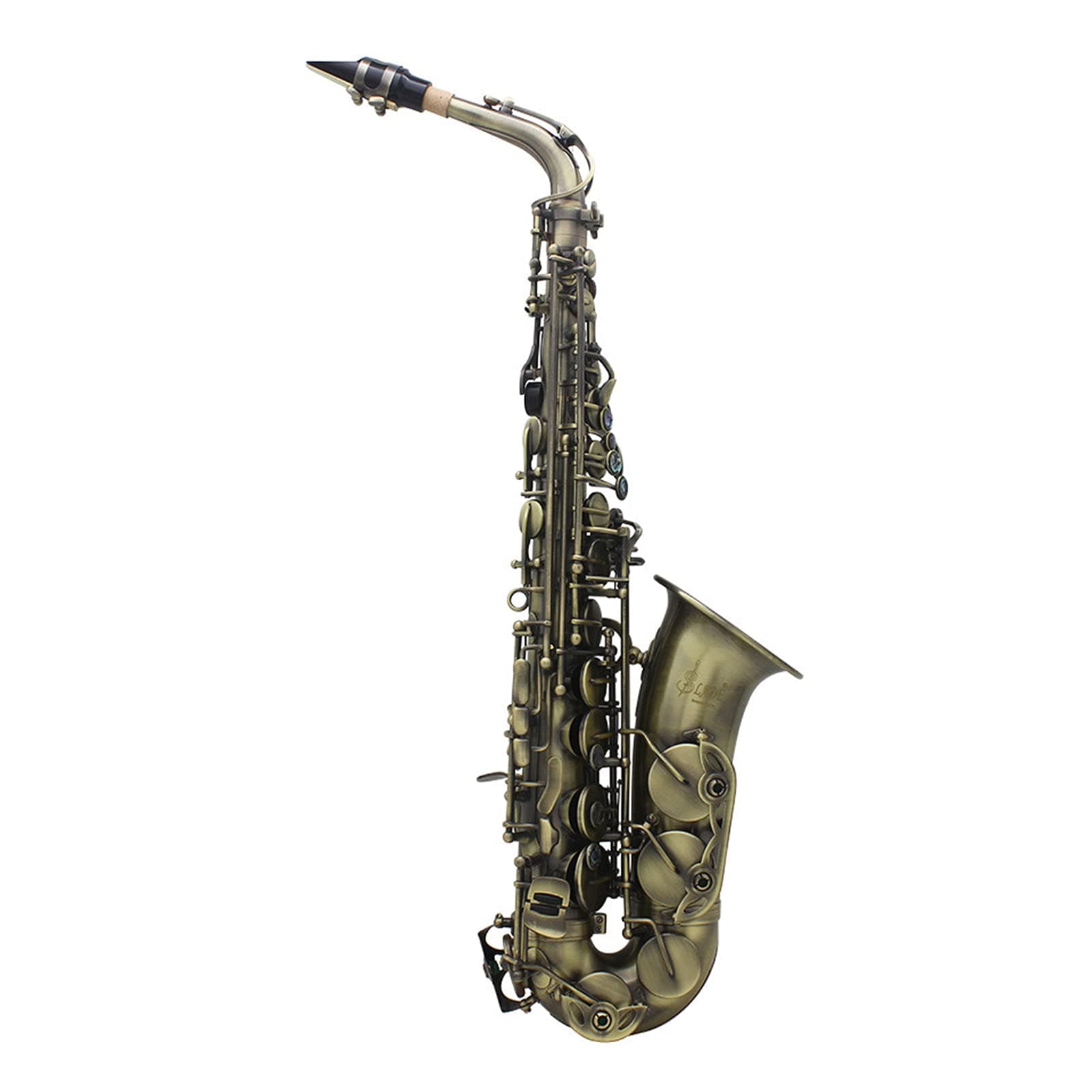 High Grade que Finish Bend Eb E-flat Alto Saxophone Sax Abalone Shell Key Carve Pattern with Case Gloves Cleaning Cloth Straps Brush