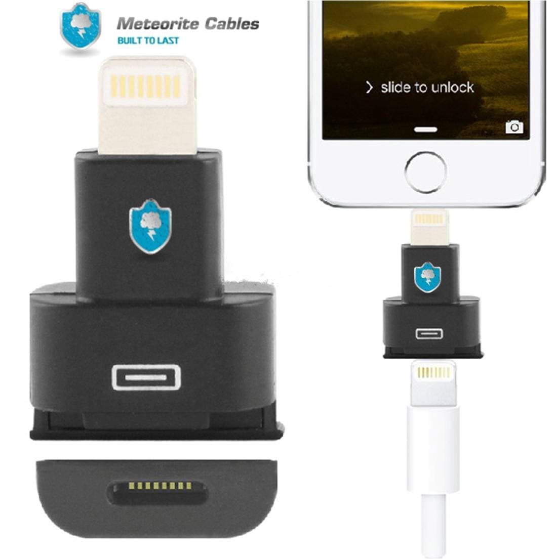 Black (30 Day Warranty) Dock Extender Adapter Male to Female for iPhone 5 5s 7 6plus Ipad 4 Ipad Mini Ipad