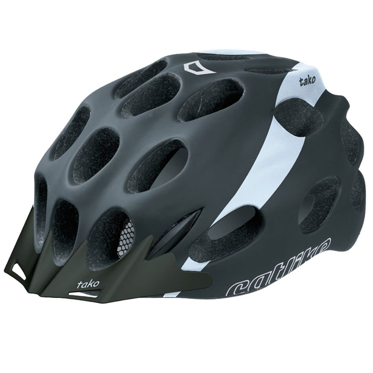 GlobalNiche® CATLIKE Tako Bike Helmet with Visor, Black/White, Medium