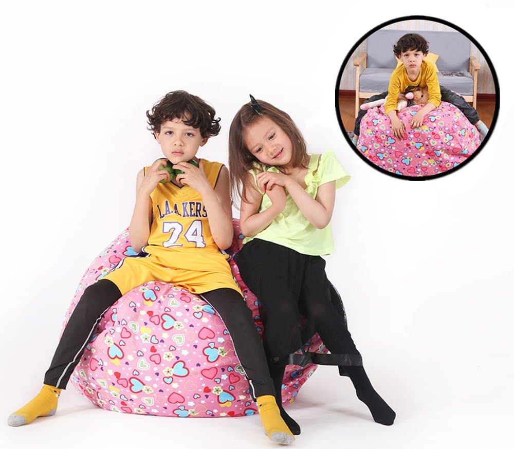 Soft Comfort Cover, Perfect Storage Solution for Toys, Clothes & Blankets, Machine Washable, Bright Color with Sweetheart Pink, Toy Organizer for Kids Bedroom - 38"