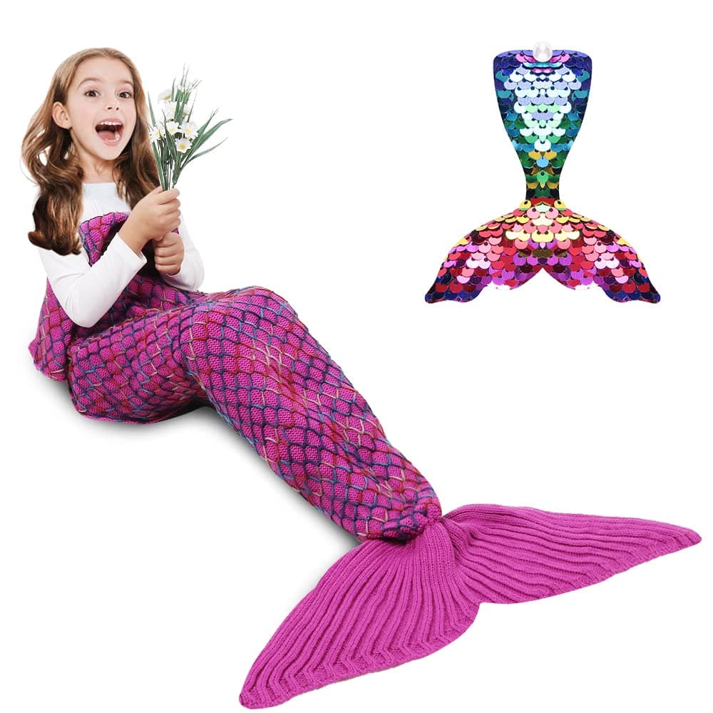 [AmyHomie]AmyHomie Mermaid Tail Blanket, Mermaid Blanket Adult Mermaid Tail Blanket, Crotchet Kids Mermaid Tail [並行輸入品]