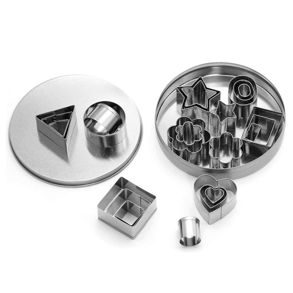 KeyZone 24 Pieces Mini Stainless Steel Biscuit Cutters for Baking, Dessert Design, Molding, Cake Decoration