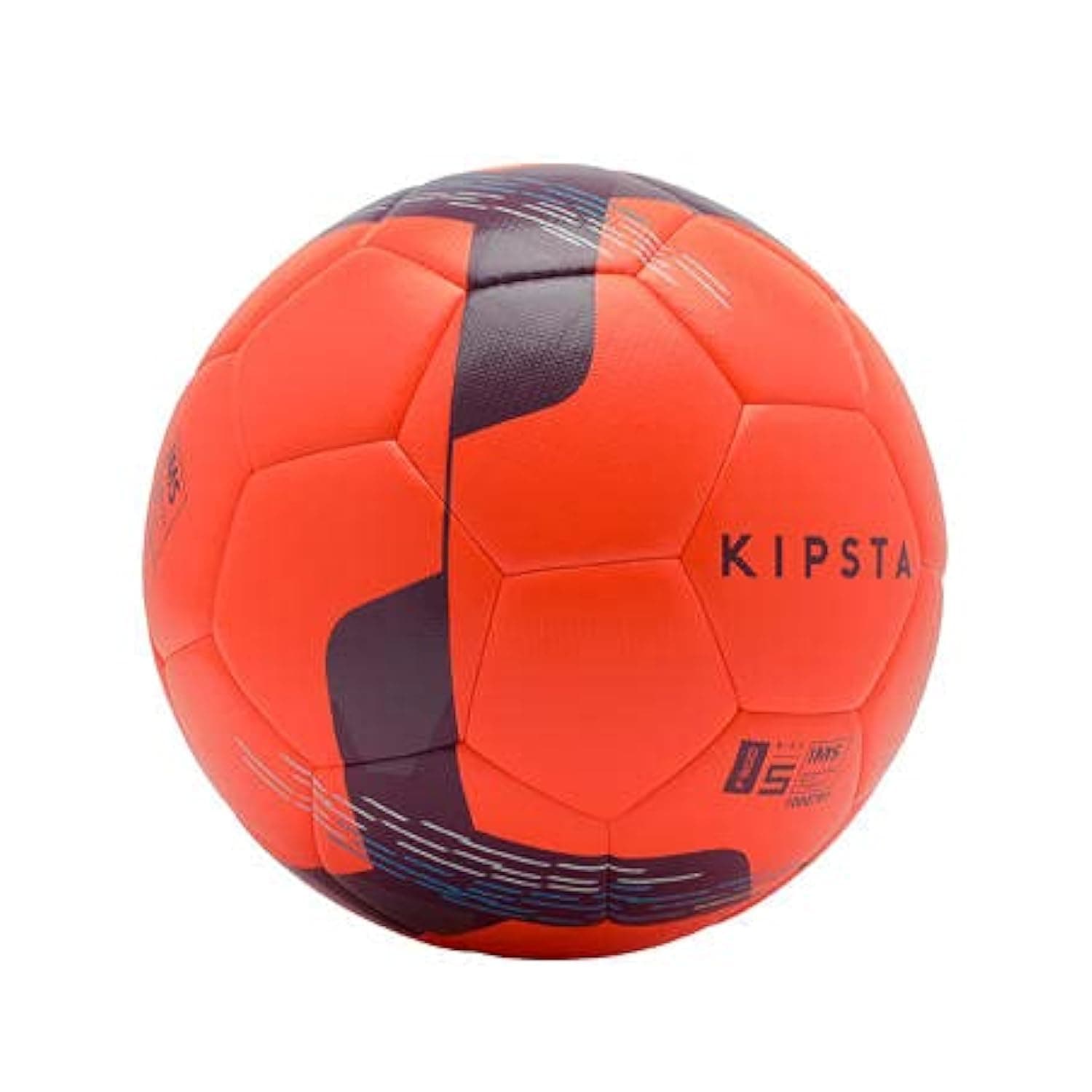Kipsta F100 Size 5 Hybrid Football Ball - White/green Fluo Blood Orange 5