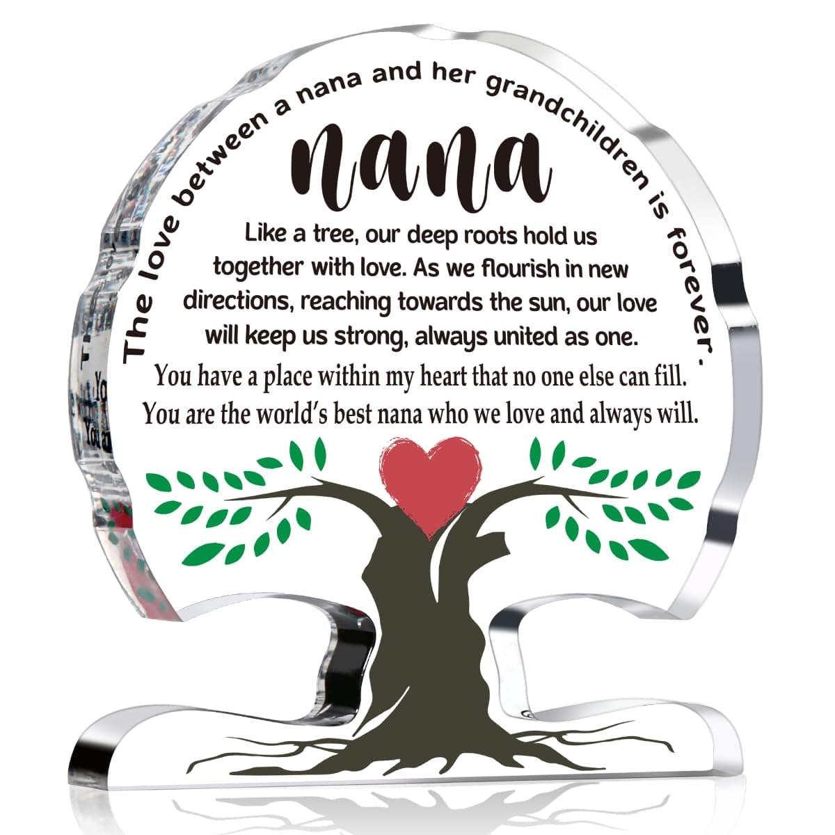Nana Gifts, Gifts for Grandma Birthday Unique, Nana Birthday Mother’s Day Gift for Grandma, Gigi, Mimi Great Grandma Gifts from Granddaughter Grandson Grandchildren Nana Acrylic Tree Desk Signs Plaque
