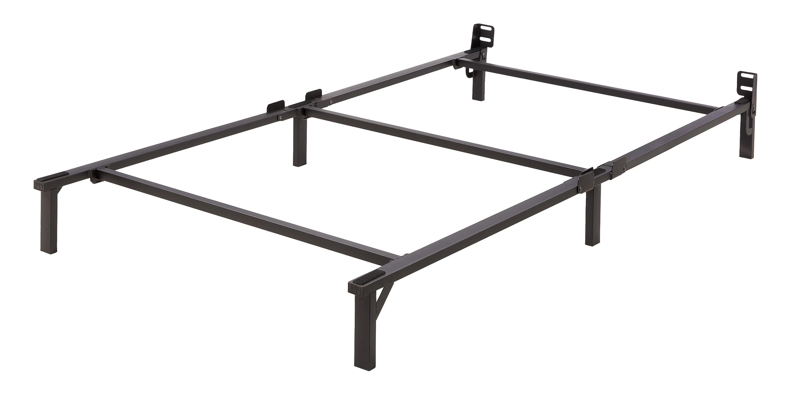 Metal Twin Size Bed Frame, 6-Leg Base for Box Spring and Mattress Support, Tool-Free Easy Assembly, Black