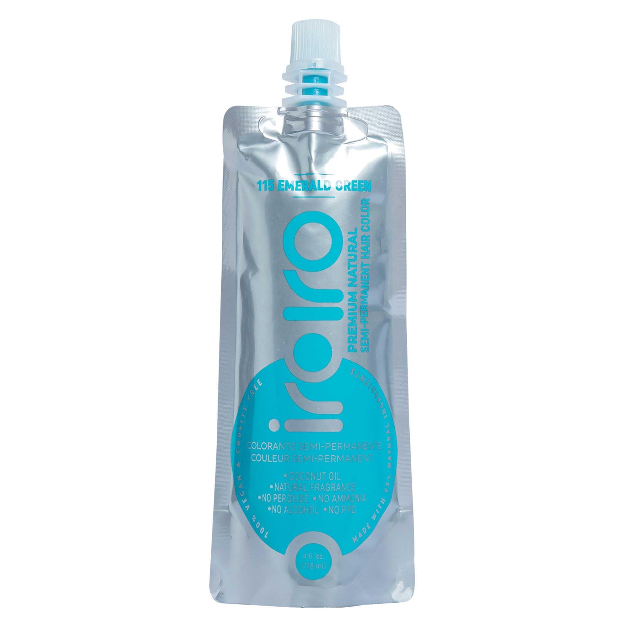 IROIRO Premium Natural Semi-Permanent Hair Color 115 Emerald Green (4oz)