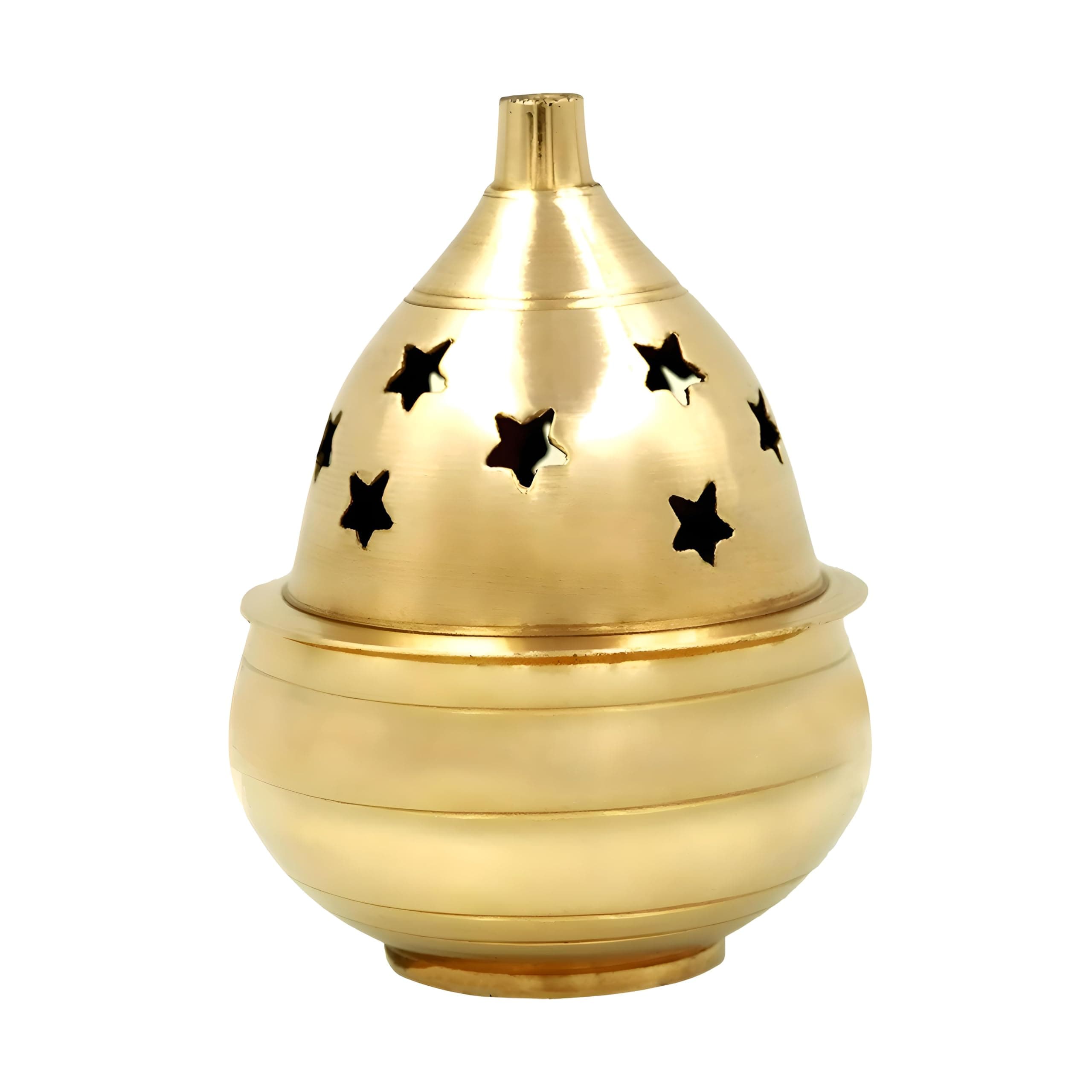 Shubhkart Nitya Kuber Goblet Brass Table Diya Oil Puja Lamp - Decorative Round for Home Office Pooja Articles-Diwali Gift Wedding Gift Decor (Height: 3 Inch) - 105 GMS (Size 3)