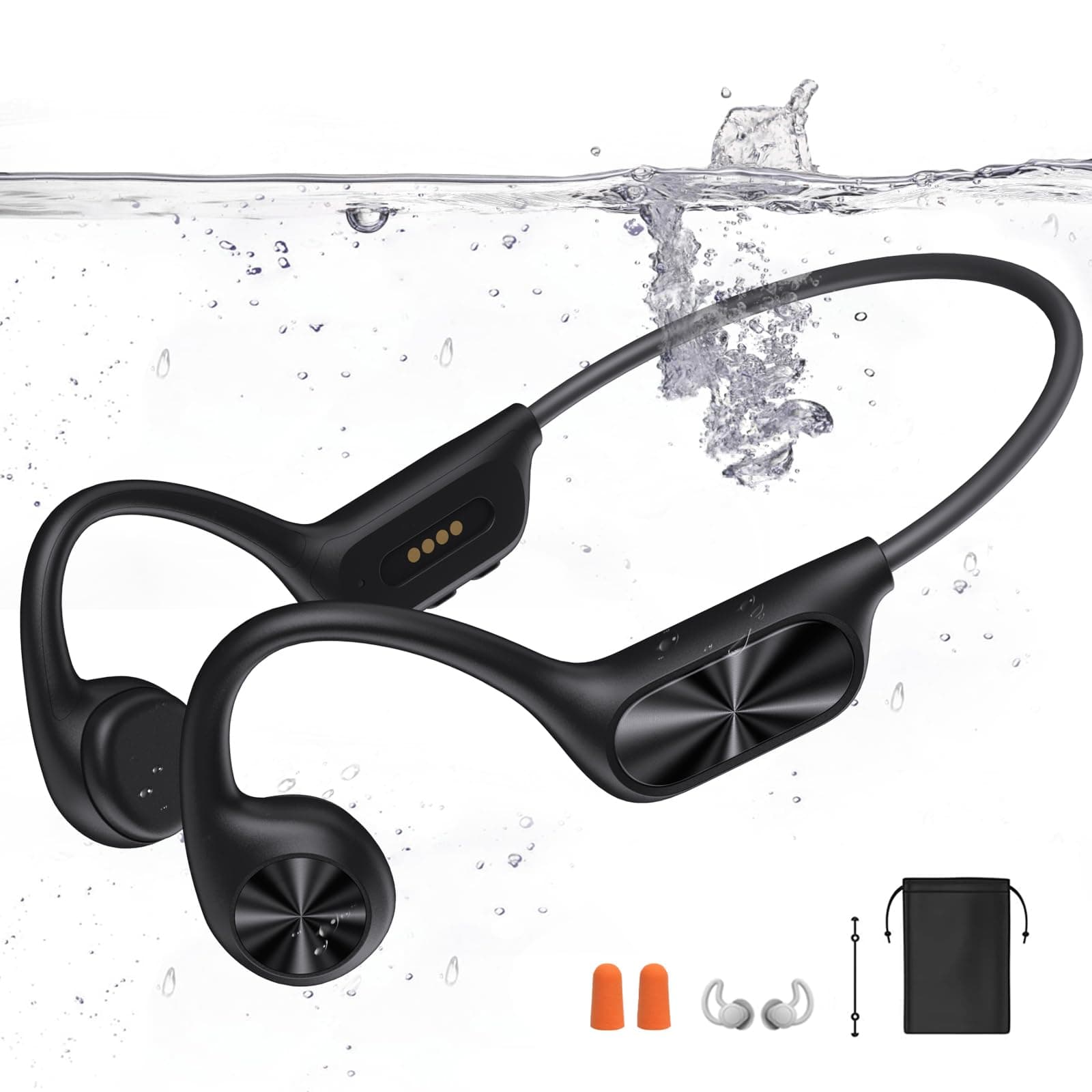 Sayrelances Bone Conduction Headphones 5.4 - IPX8 Waterproof, 32G Memory Sports Headphones - Open Earphones for Swimming & Running