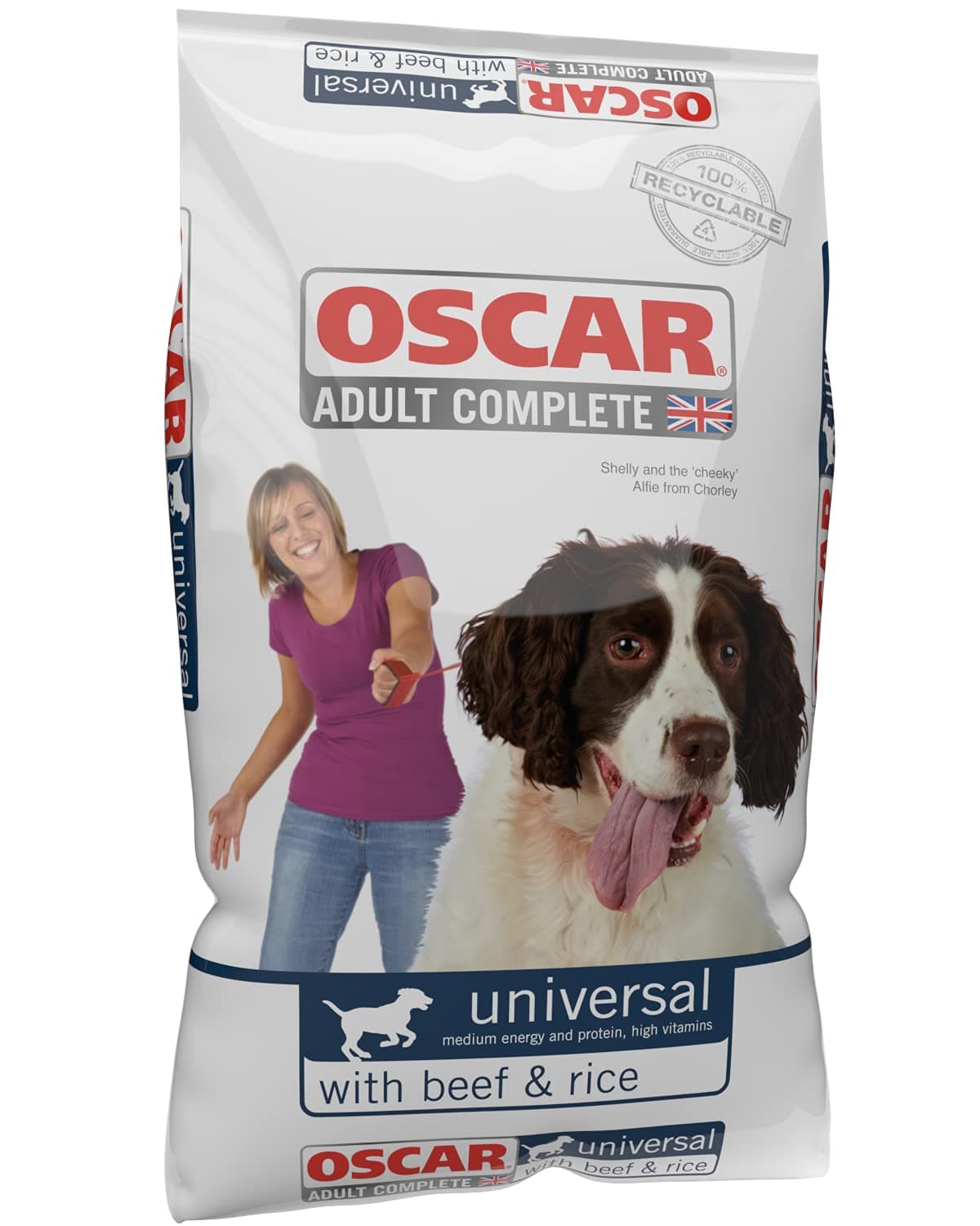 OSCAR Adult Universal with Beef & Rice 15kg Complete Dry Dog Food