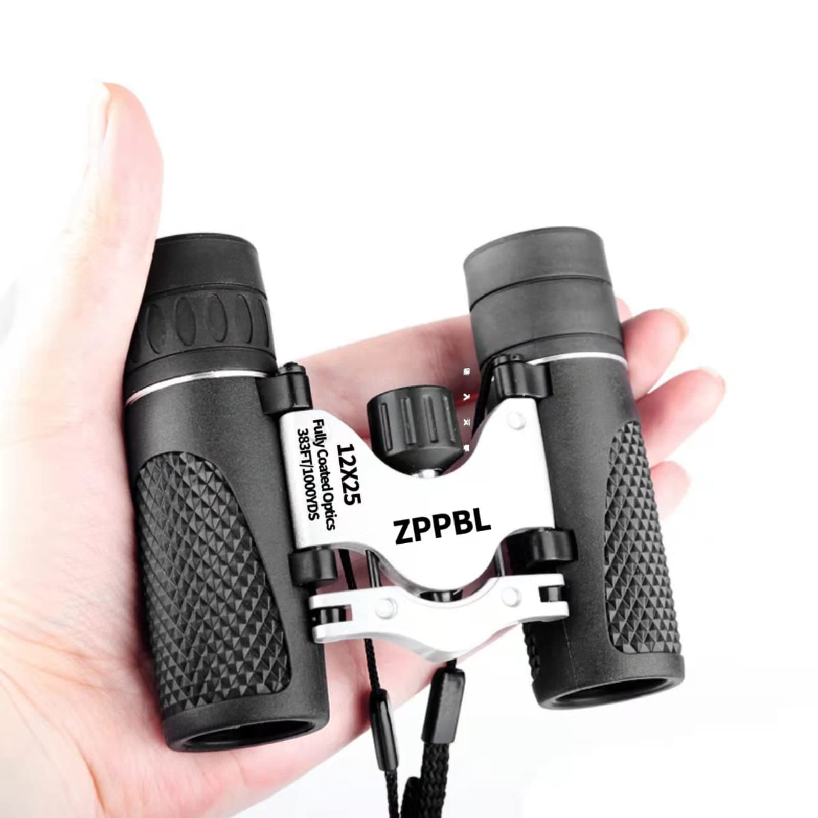 ZPPBL12X25 Folding Compact High Power Binoculars, Mini Pocket Binoculars for Kids Adults, Clear Low Light Vision Waterproof Binoculars for Bird Watching, Travel, Hunting, Concert Theater Opera