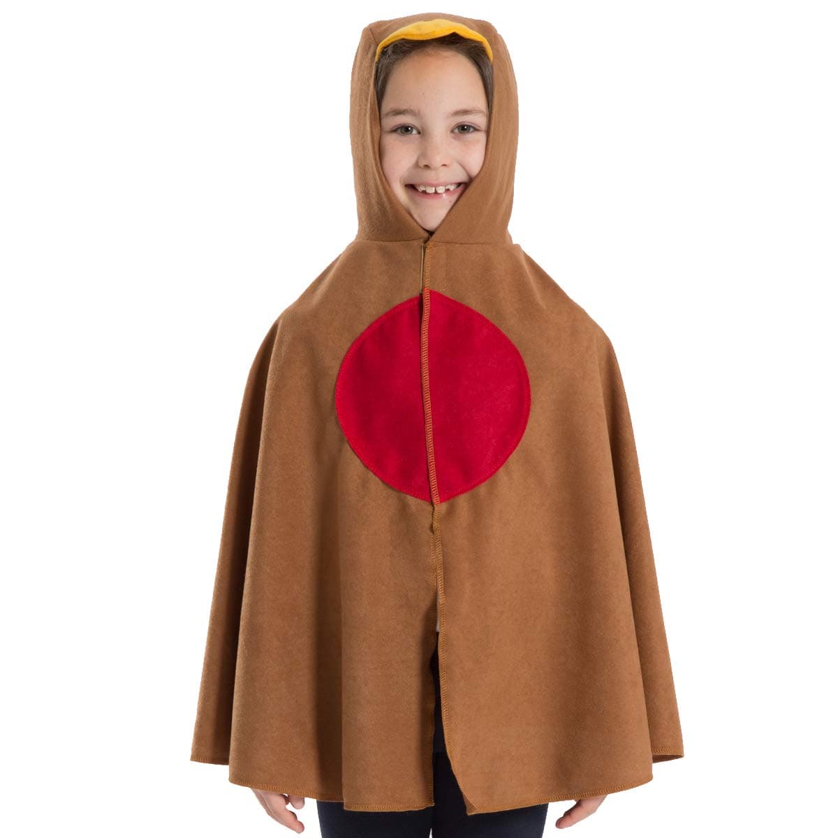 Charlie Crow Robin red breast cape costume for kids. One Size. Fits 3-8 Years.