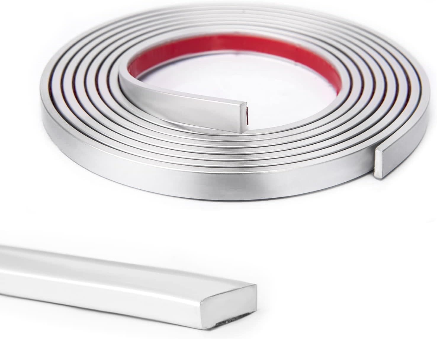 Art3d 10 Ft Peel and Stick Flexible Vinyl Molding Trim for Wall Tile Edges, Kitchen backsplash, Mirrior Frame in Sliver