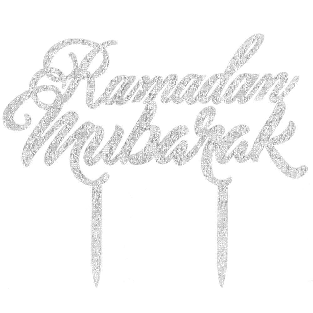 Silver Glitter Ramadan Mubarak Cake Topper Party Decoration 2019 Ramadan Islamic Photo Prop Muslim Islam Celebration Eid Party