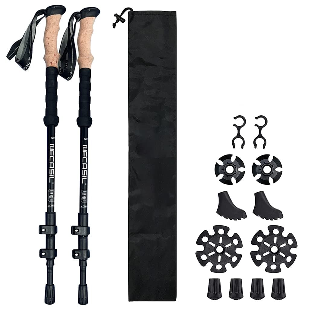 PROBEROS® Aluminum 49" Trekking Pole for Men Women, Collapsible Ultralight Travel Trekking Sticks for Hiking Climbing Skiing Travel Essentials with Storage Bag