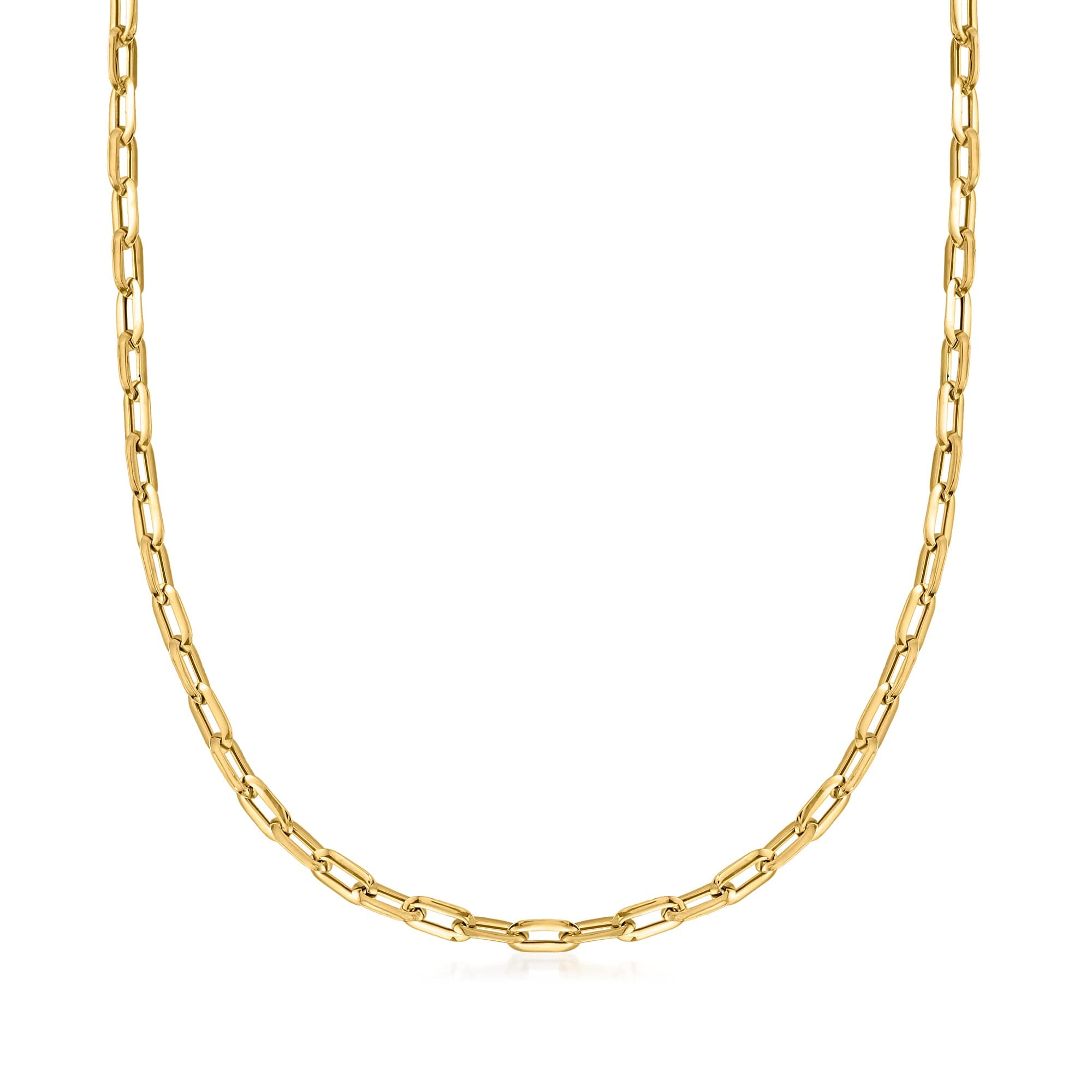 Ross-SimonsItalian 14kt Yellow Gold Paper Clip Link Necklace