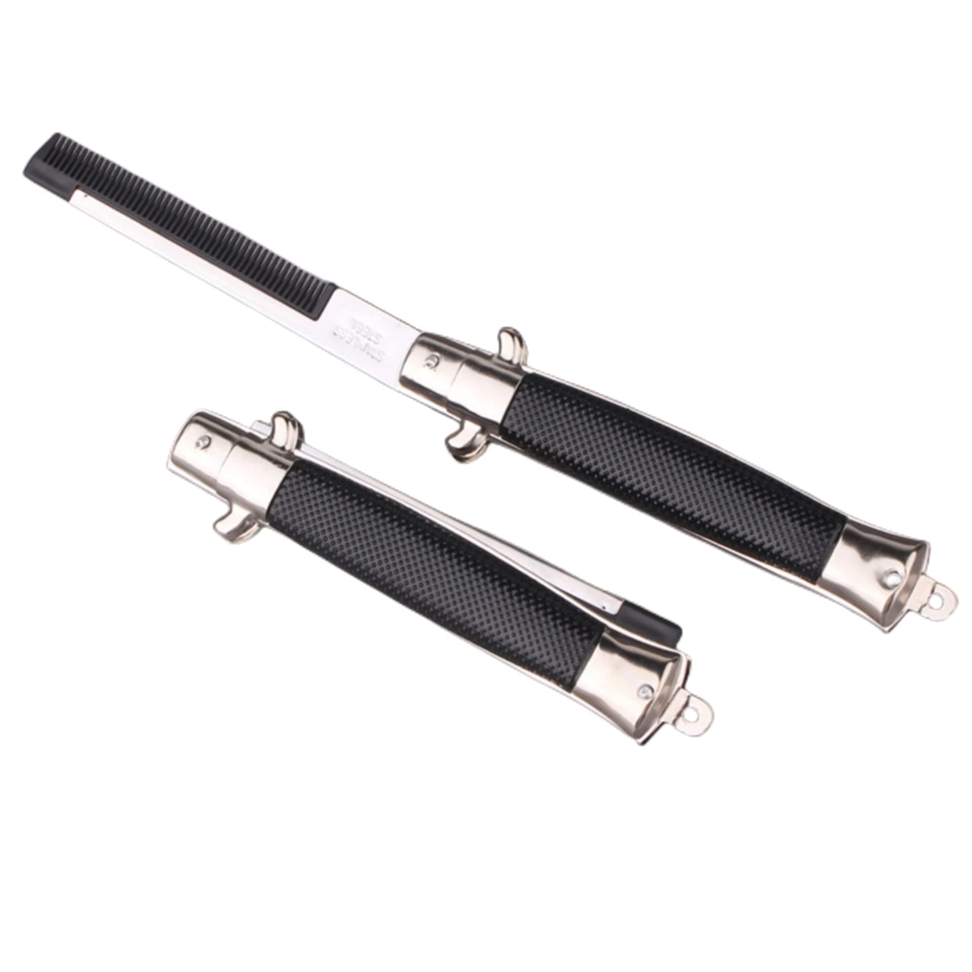 Folding Spring Comb, American Oil Head and Movie Oil Head, Large Back Head, Pocket, Automatic, Metal Handle Portable Easy to Use Versatile Stylish and Classic Foldable Design