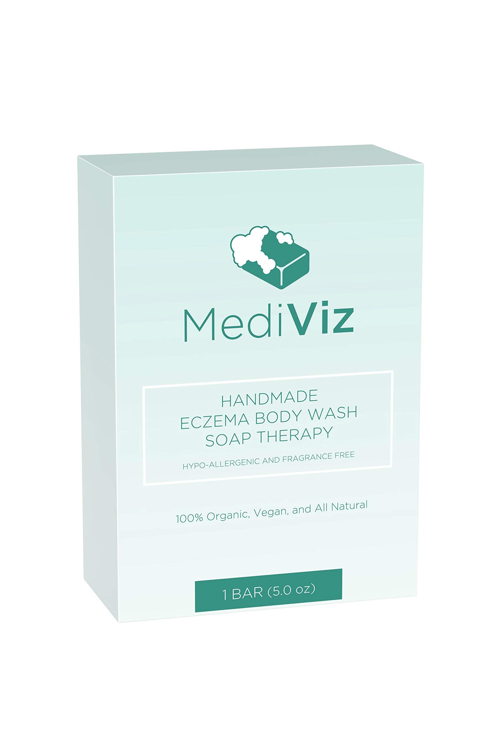 Eczema Body Wash Soap Therapy - Relief for Dry Skin, Itch, Dandruff, Sensitive Skin, Psoriasis, and Rosacea - Handmade with Oatmeal, Organic Olive Oil, Organic Coconut Oil, and Organic Raw Shea Butter