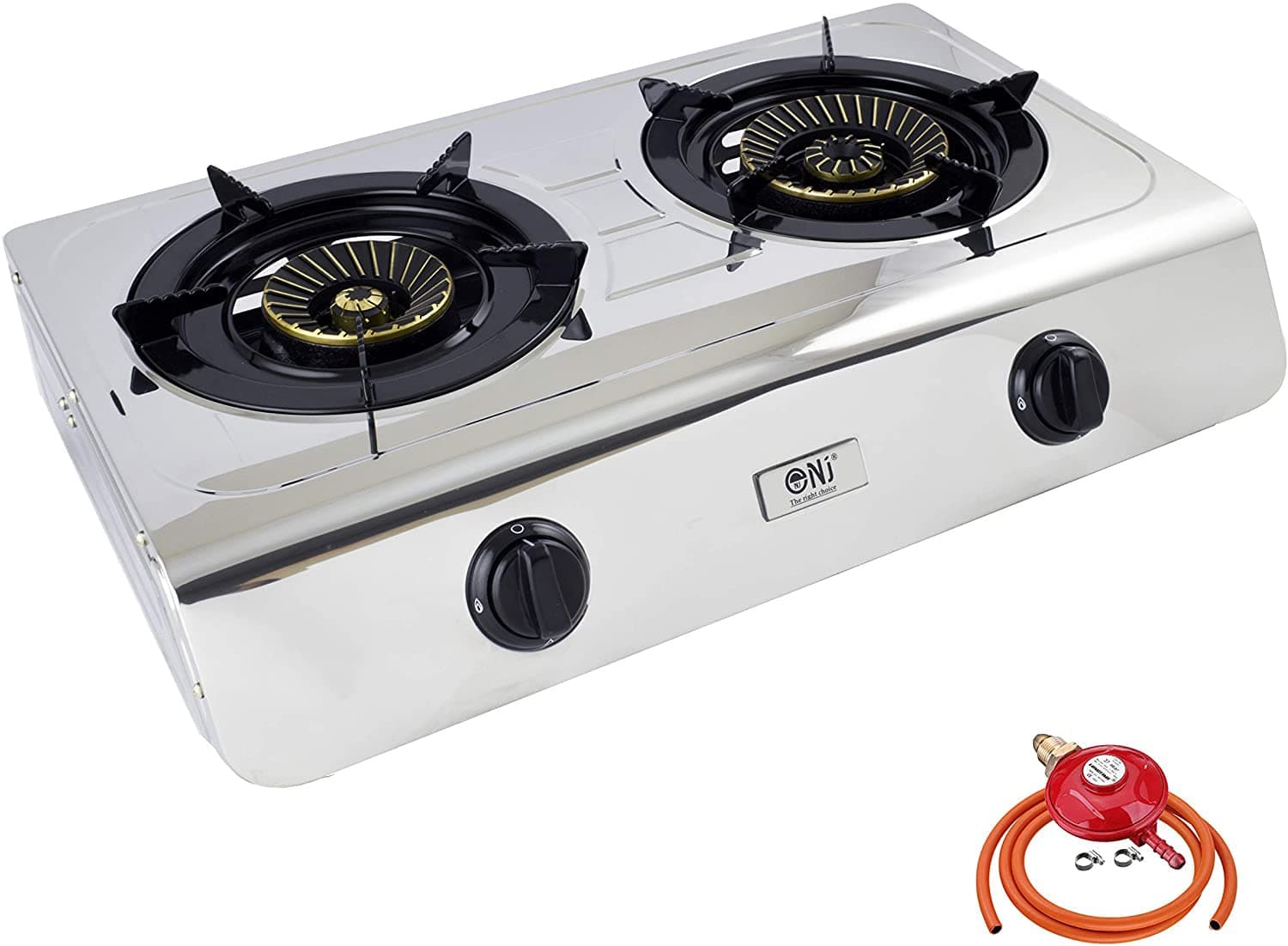 NJ-60 Gas Stove 60cm 2 Burners Stainless Steel Cooktop for Outdoor use
