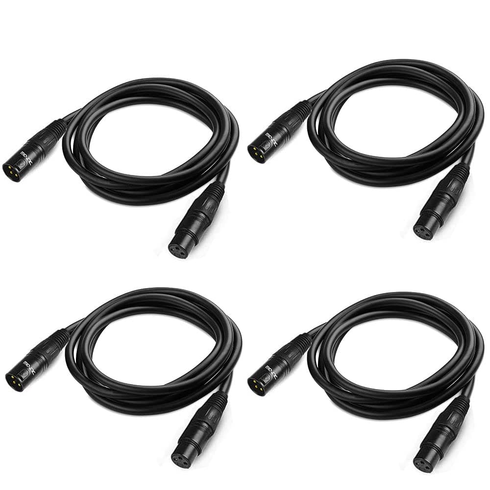 XLR DMX Cable Stage Light Cable (6 FT-4 Pack)