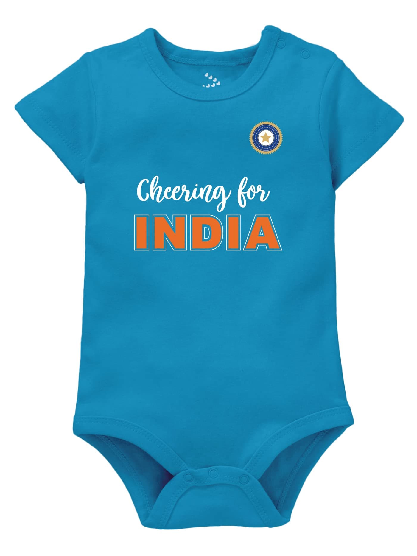 Zeezeezoo Cheering For Team India Cricket Baby Romper Bodysuit 100% Cotton
